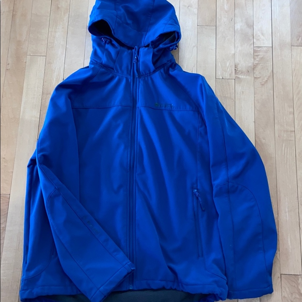 blue lightly worn zip up jacket